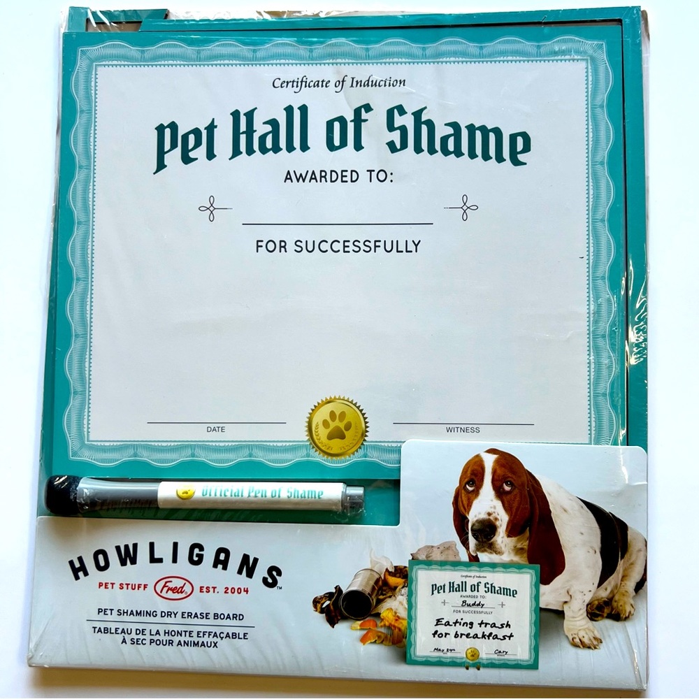 Pet Hall of Shame Dry Erase Board By Howligans Fred New Sealed